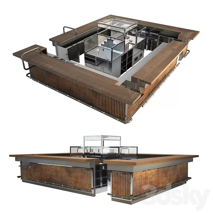 Big counter industrial 3D Model