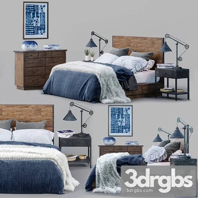 Big Daddy Antiques Bed Set 3D Model Download