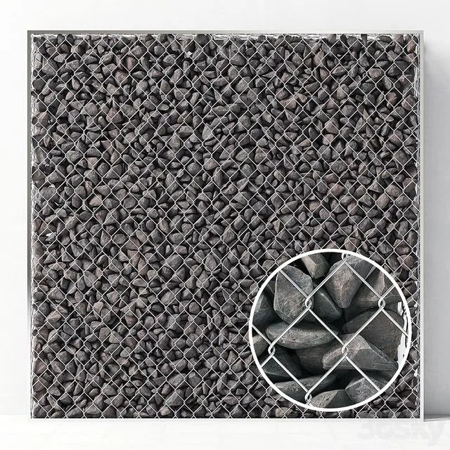 Big gabion with stone 3D Model Big gabion with stone 3D Model