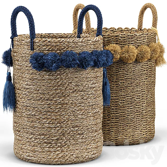 Big Sur Basket. Tassel Basket 3DModel Big Sur Basket. Tassel Basket 3DModel