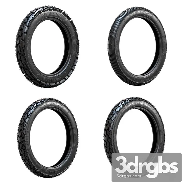 Bike tire tread pyramids – set 1 3D Model Download