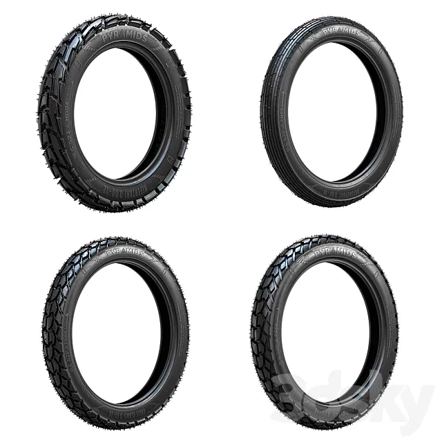 Bike tire tread Pyramids – set 1 3D Model Bike tire tread Pyramids – set 1 3D Model