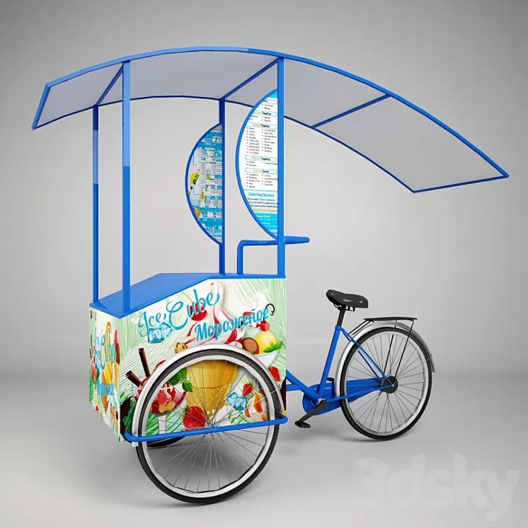 Bike with ice cream 3D Model