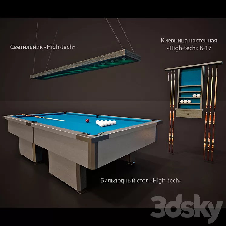 Billiard collection of High-tech factory "START" 3D Model