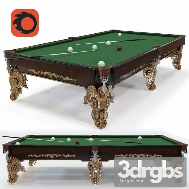 Billiard Table Ludovik 12 Feet 3D Model Download