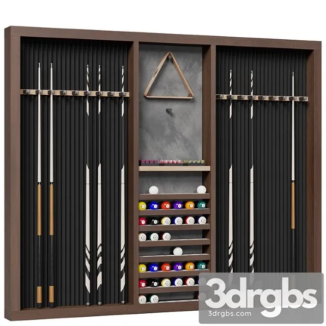 Billiard Wall Rack 1 3D Model Download