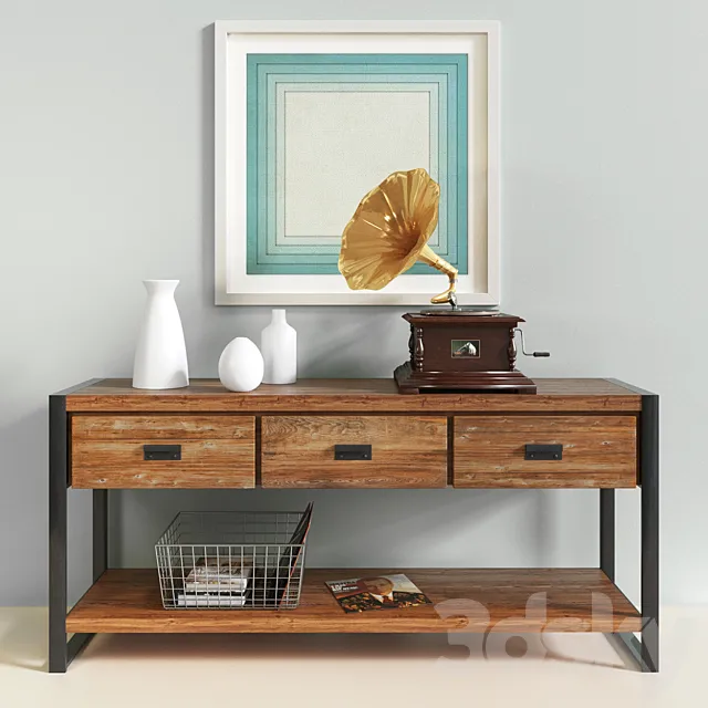 Bin Pull Console – West elm 3D Model