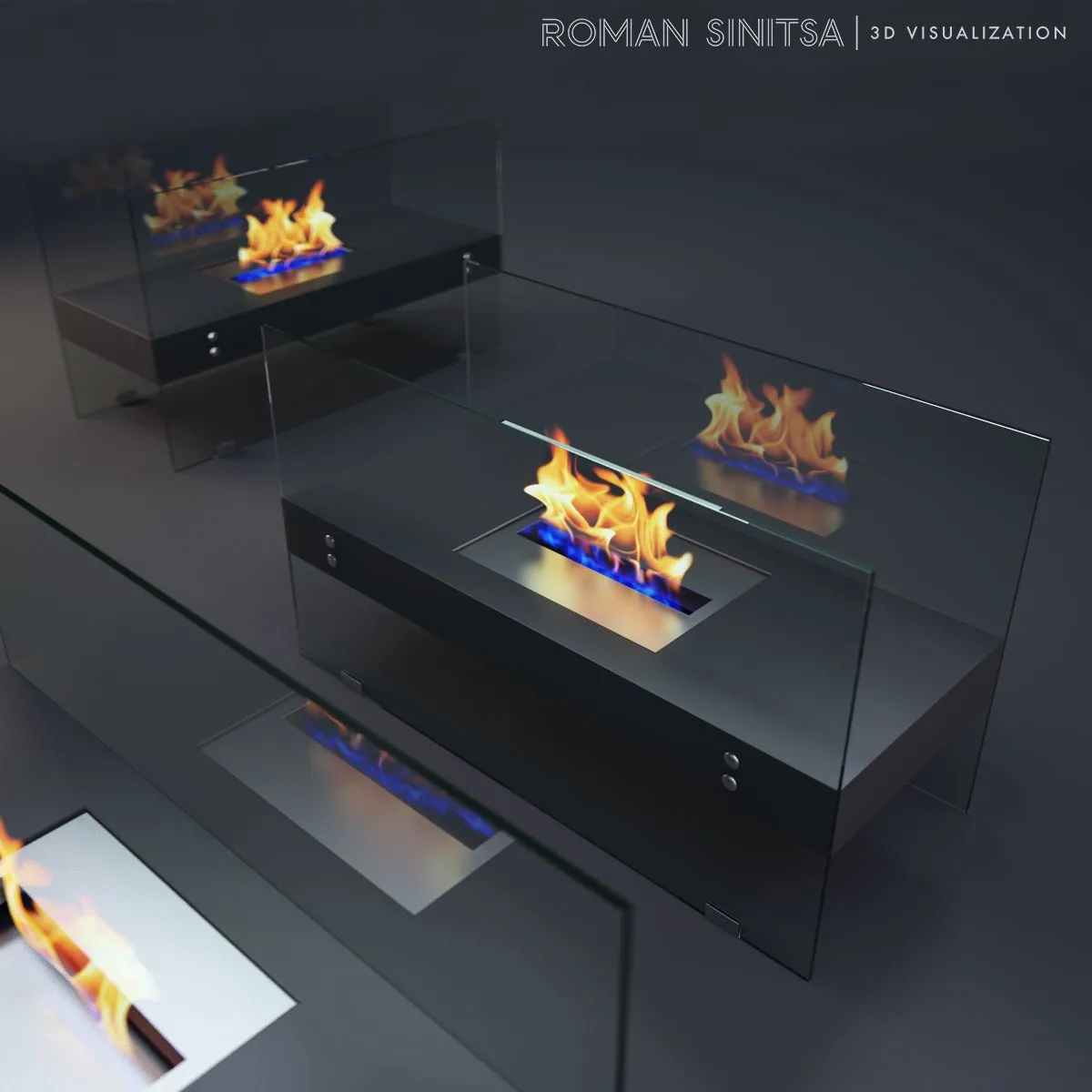 Bio Ethanol Fireplace 3D Model