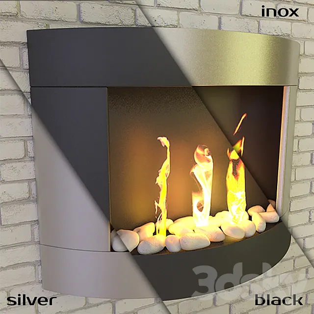 Bio-fireplace Stockholm (Black. Silver. Inox) 3DModel