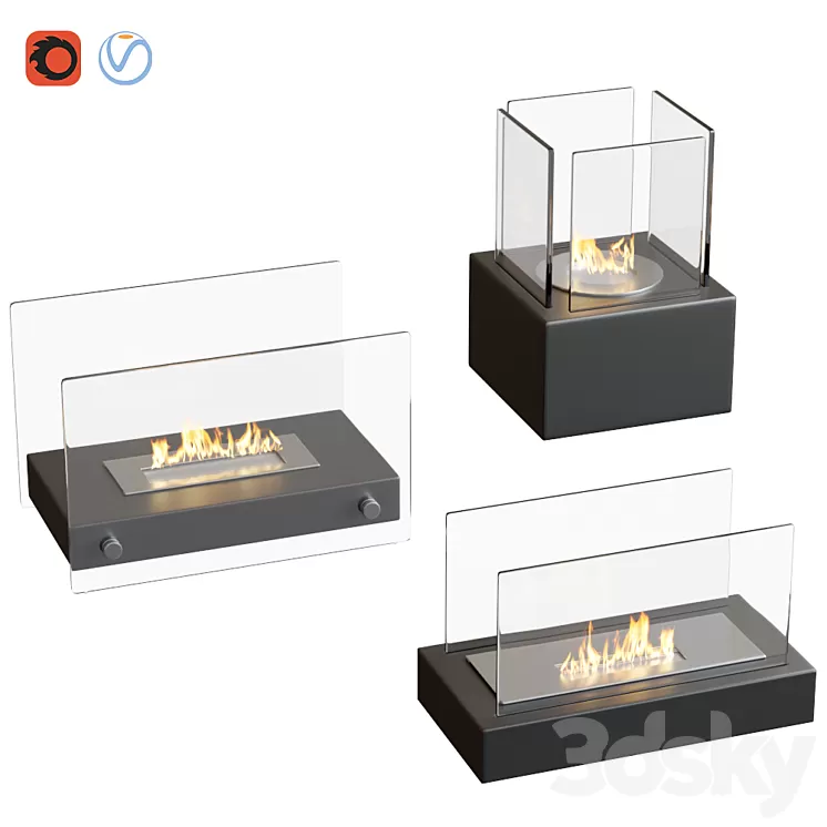 Biofireplace Set Kratki 3D Model