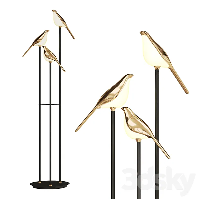bird-shaped floor lamp NOMI floor 3D Model