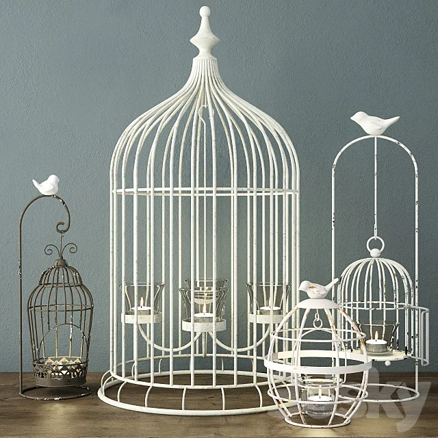 Birdcage Candleholders 3D Model Birdcage Candleholders 3D Model