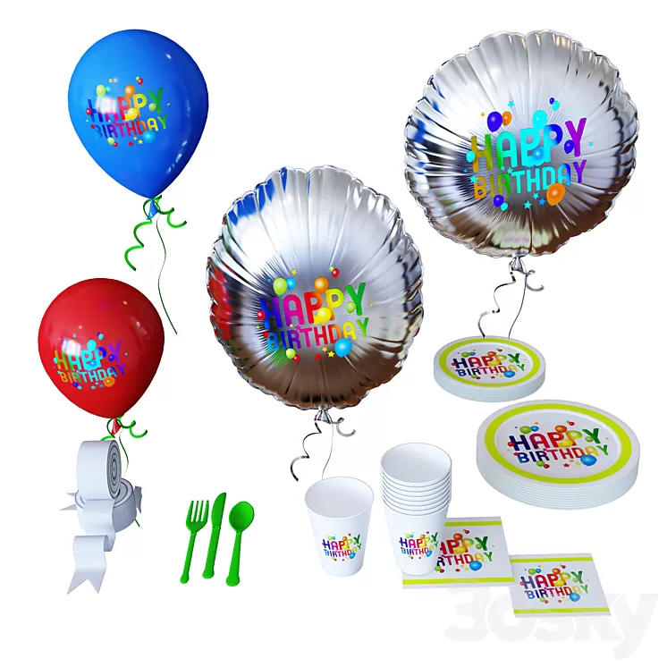Birthday decor 3D Model