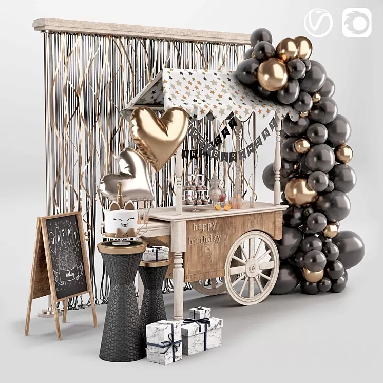 Birthday set 3D Model