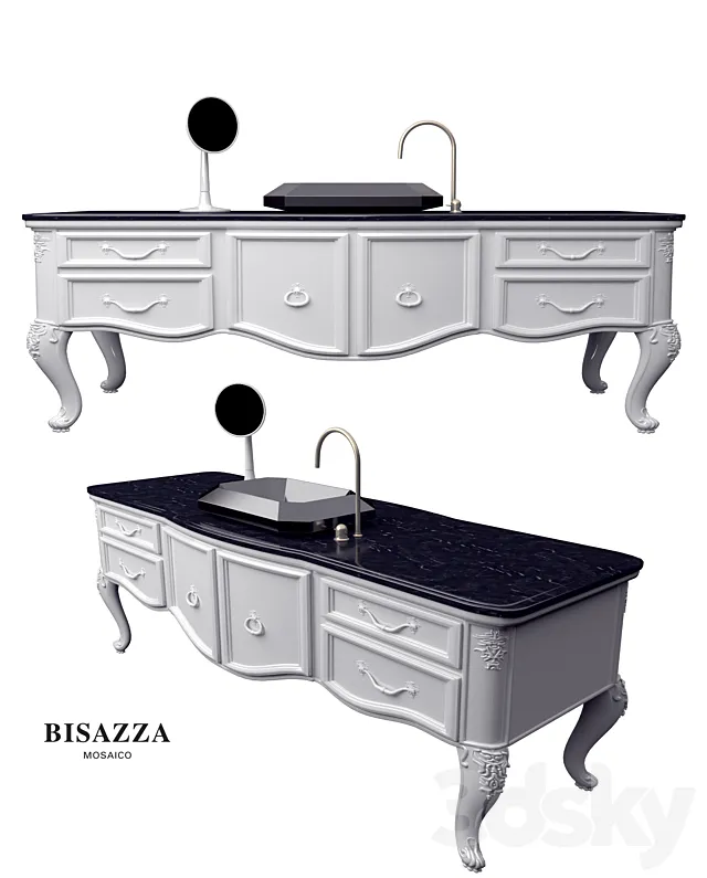 BISAZZA Wash basin Bagno 02 Serie Diamante MOSAICO luxury design octagonal washbasin 3D Model BISAZZA Wash basin Bagno 02 Serie Diamante MOSAICO luxury design octagonal washbasin 3D Model