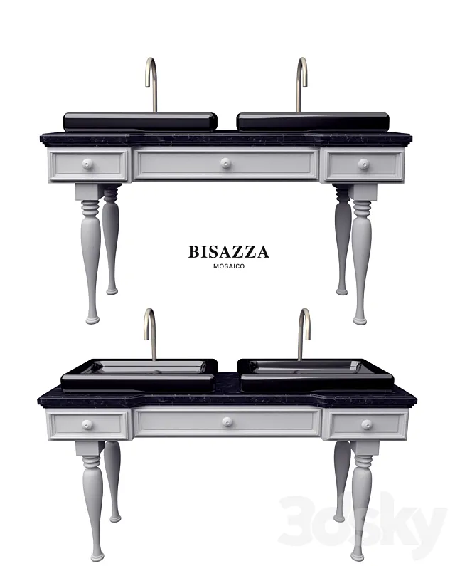 BISAZZA Wash basin Bagno 04 Serie Organico luxury design retangular washbasin 3D Model BISAZZA Wash basin Bagno 04 Serie Organico luxury design retangular washbasin 3D Model