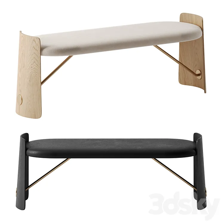 Biscotto bench by Dante 3D Model Free Download