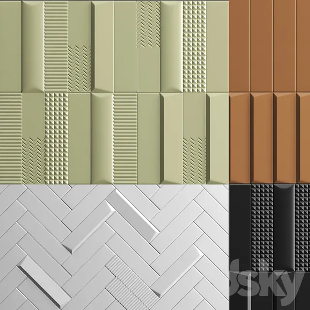 BISCUIT TILE-STONE SOURCE 3D PANEL 3D Model