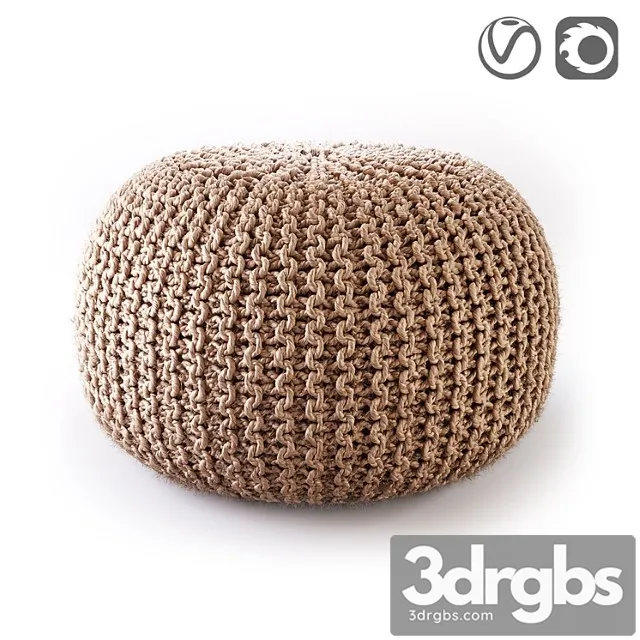 Bisho wicker pouf round Bisho wicker pouf round