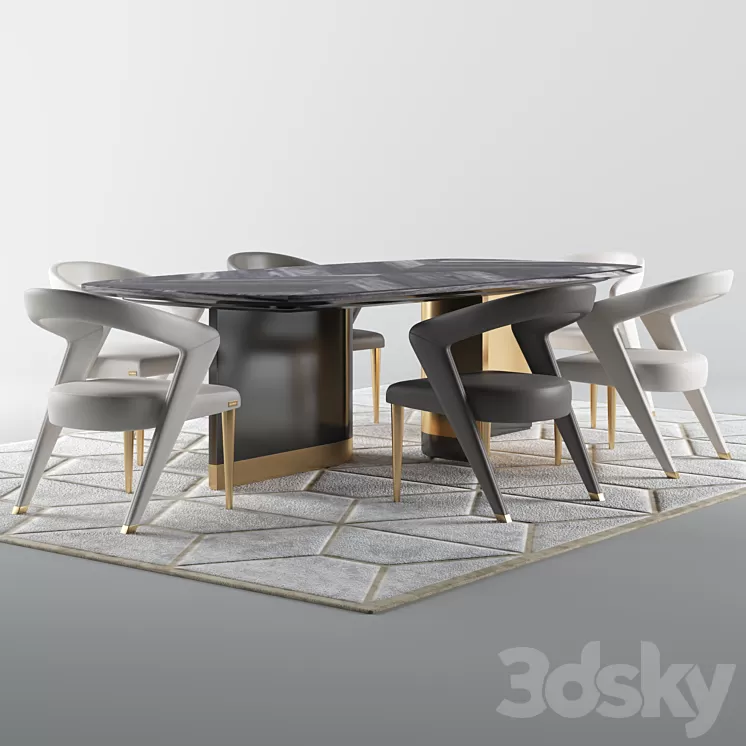 Bizzotto WAVE Chair_IKAT table 3D Model