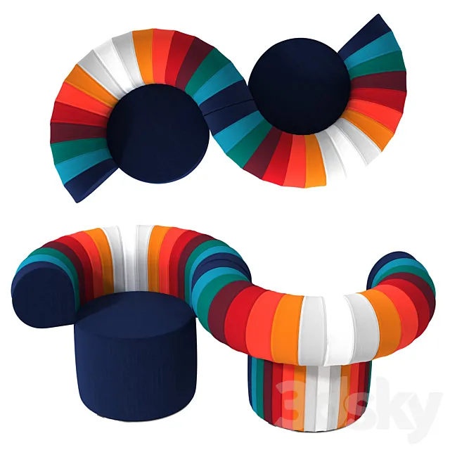 Bla Station BIG TALK Fabric easy chair with armrests 3DModel