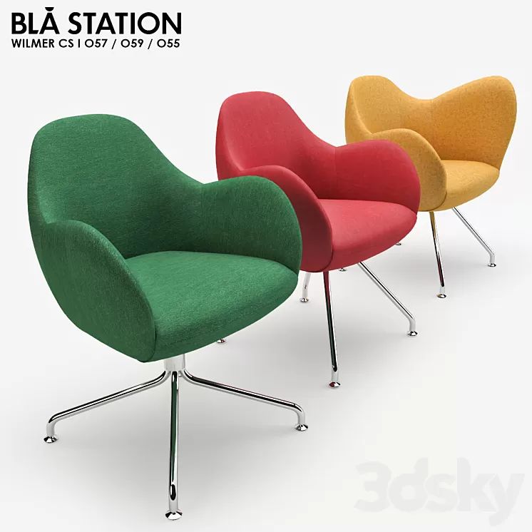 Bla Station Wilmer Armchair Set 3D Model