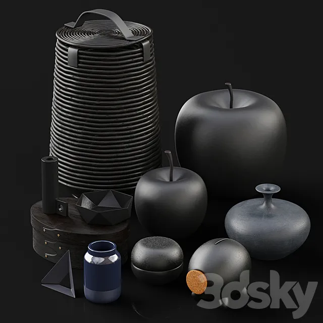 Black accesories 3D Model Black accesories 3D Model