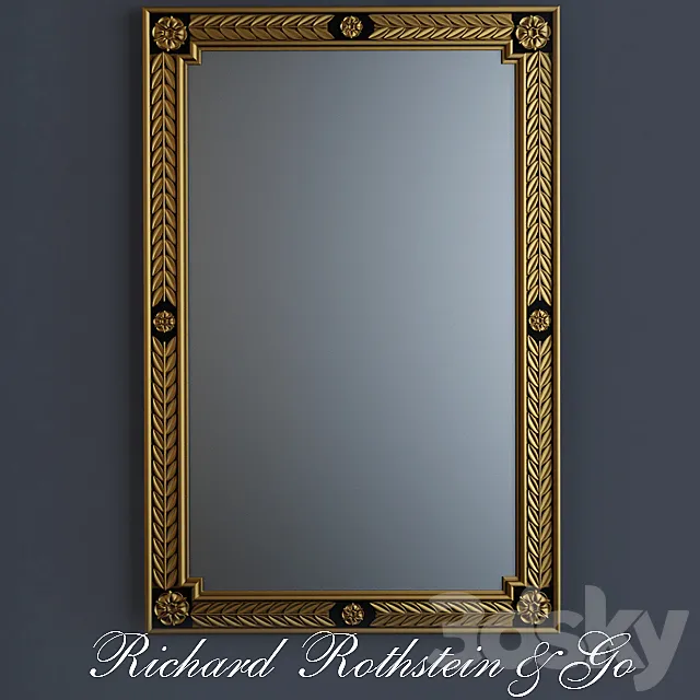 Black and Gold Neoclassical Mirror 3DModel