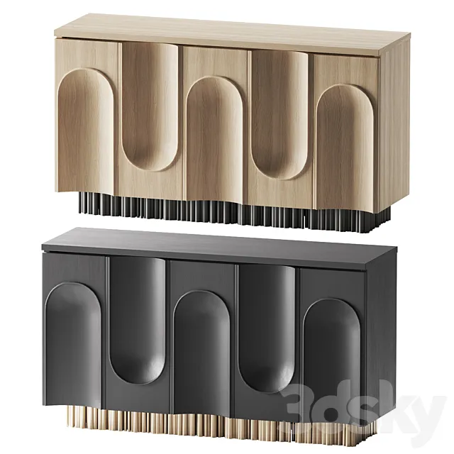 BLACK AND GOLD SIDEBOARD 3DModel BLACK AND GOLD SIDEBOARD 3DModel