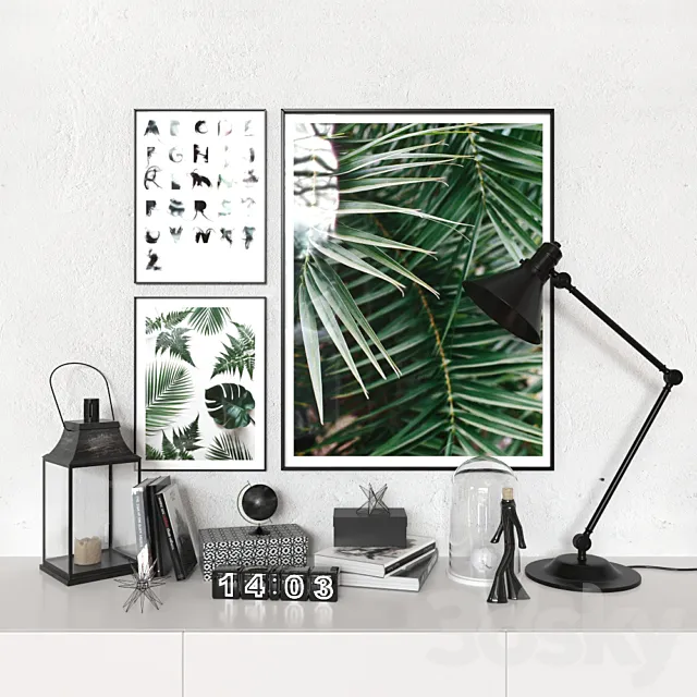 Black and white and green 3D Model