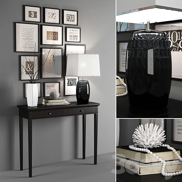 Black and white composition 3DModel Black and white composition 3DModel