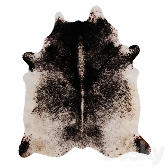 Black And White Cowhide Rug 3DModel Black And White Cowhide Rug 3DModel