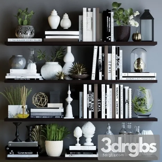 Black And White Decor Set 3D Model Download Black And White Decor Set 3D Model Download