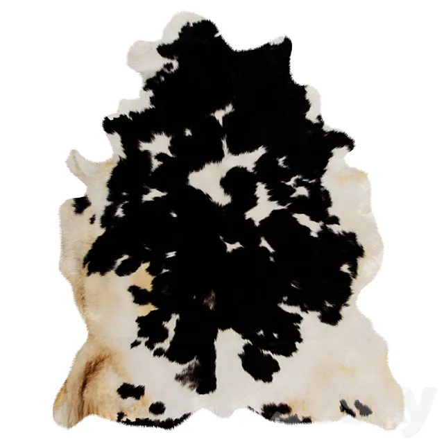 Black And White Skin Cow Rug 3DModel Black And White Skin Cow Rug 3DModel