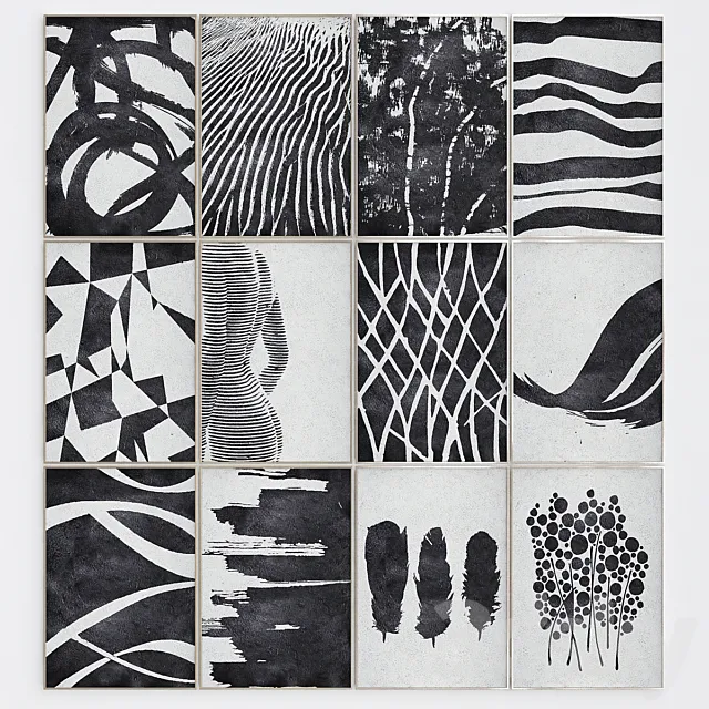 Black art frames 3DModel Black art frames 3DModel