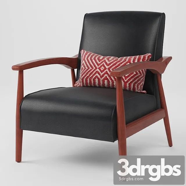 Black Bonded Leather Arm Chair 3D Model Download Black Bonded Leather Arm Chair 3D Model Download