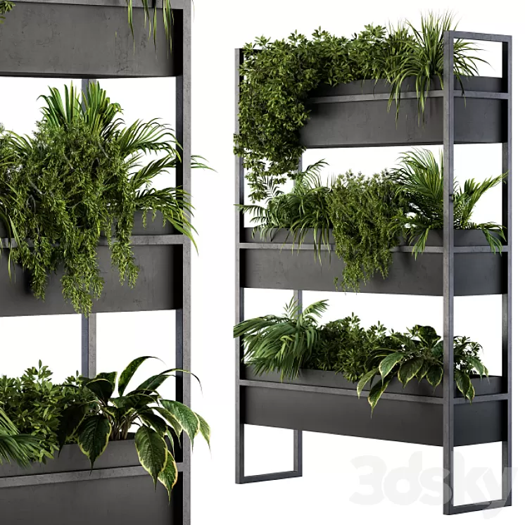 Black Box Plants on stand 05 3D Model Black Box Plants on stand 05 3D Model