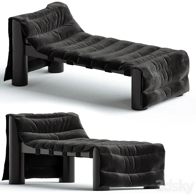 Black Bull Denim Daybed 3D Model