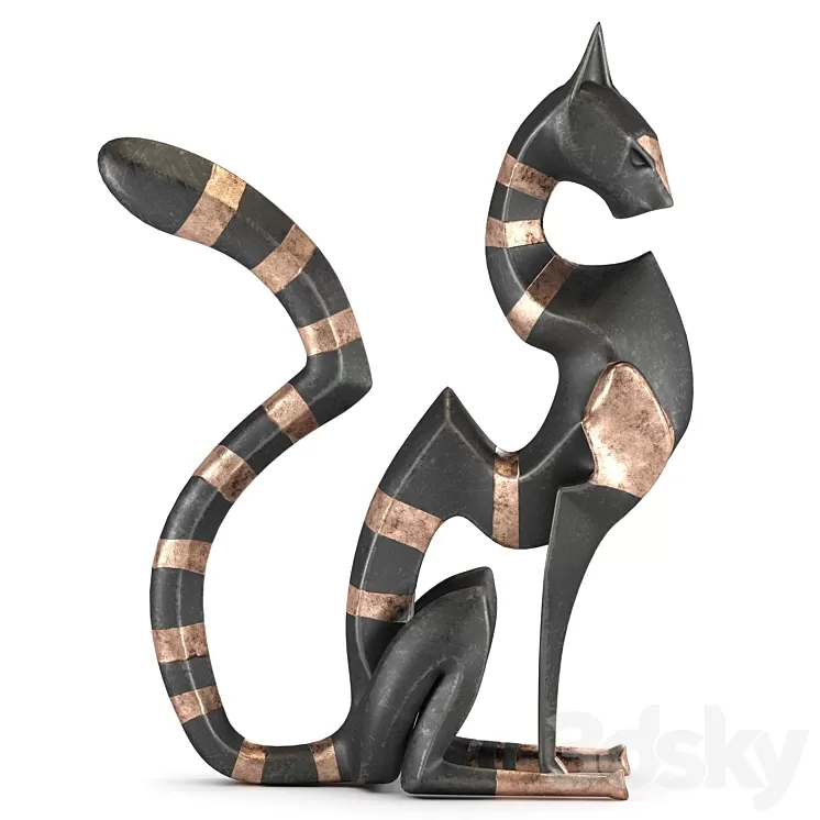Black cheetah sculpture 3D Model Free Download