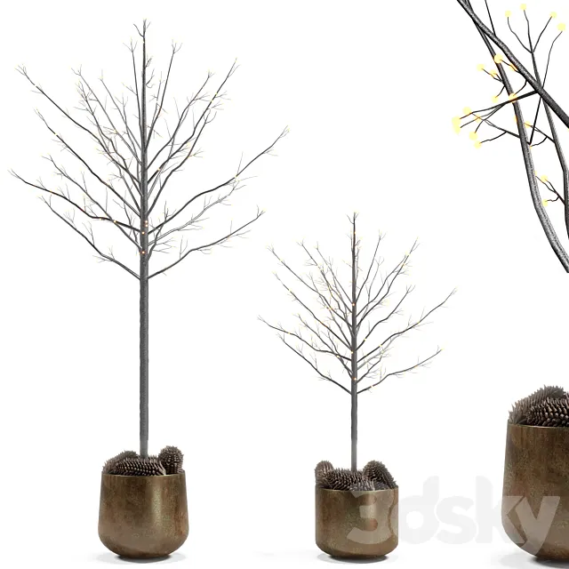 Black Christmas tree 3D Model