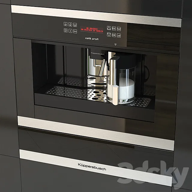 Black Coffee Machine EKV6500 Kuppersbusch 3D Model