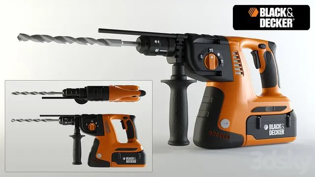 Black & Decker Hammer Drill 3D Model Black & Decker Hammer Drill 3D Model