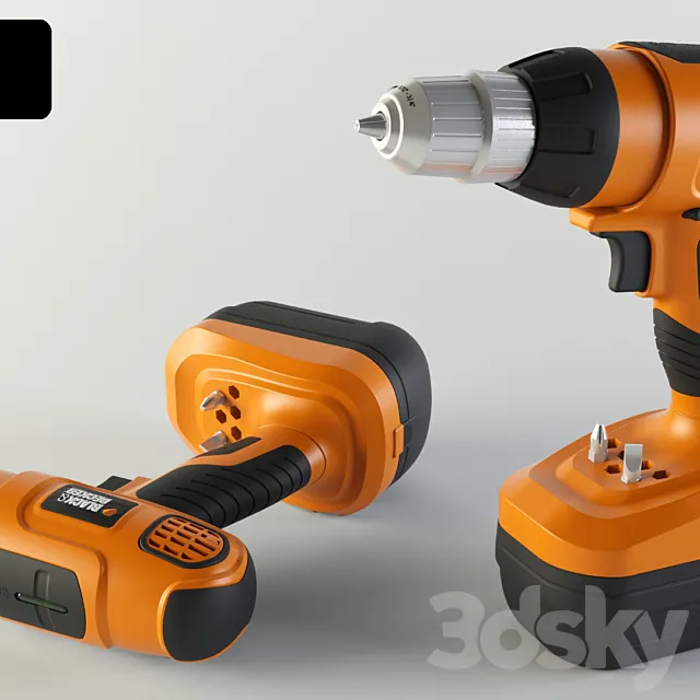 Black & Decker screwdriver 3D Model Black & Decker screwdriver 3D Model