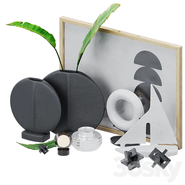 Black decorative set 3DModel