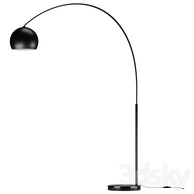 Black floor lamp Crescent 3D Model Black floor lamp Crescent 3D Model