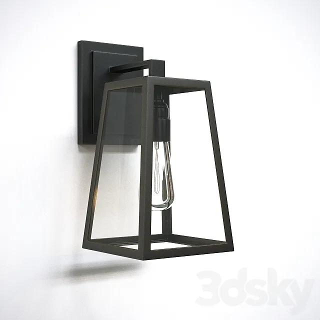 Black Frame Trapezoidal Hallway Wall Lighting 3D Model Black Frame Trapezoidal Hallway Wall Lighting 3D Model