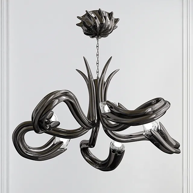 Black glossy chandelier 3DModel