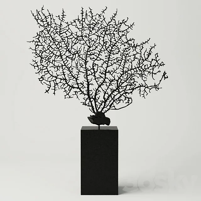 Black Gorgonaria Decoration 3D Model Black Gorgonaria Decoration 3D Model