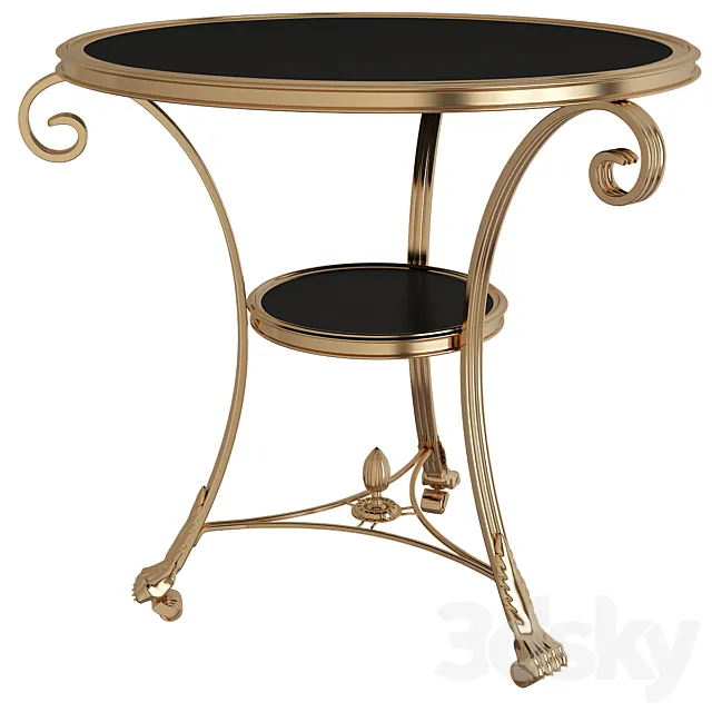 Black Granite Side Table 3D Model Black Granite Side Table 3D Model