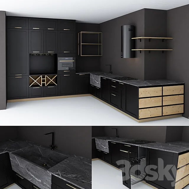 black kitchen 3D Model
